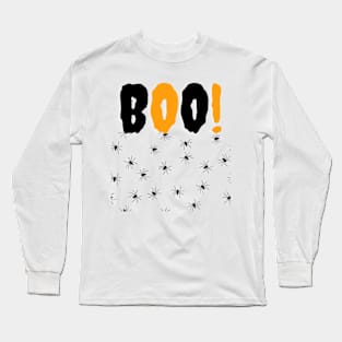 Boo and Spiders, Creepy Crawlers, Halloween Lovers, October 31st Long Sleeve T-Shirt